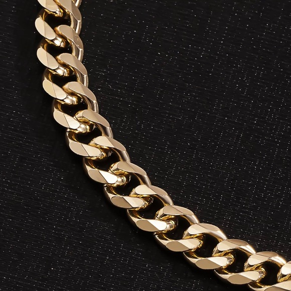 Gold Unisex Cuban Link Chain - Picture 4 of 5